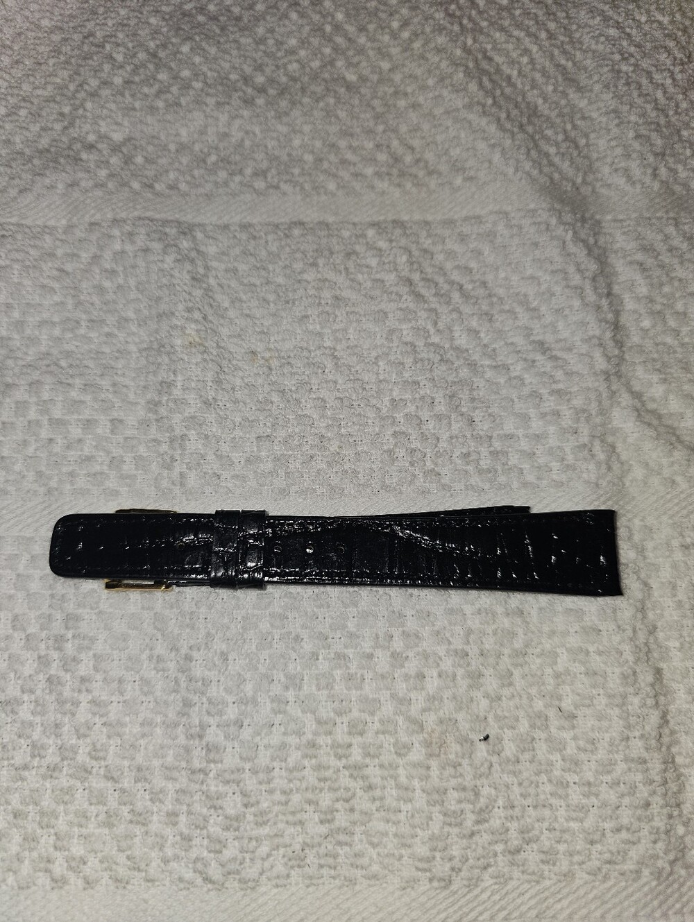 Vintage Movado 18mm Black Mock Croc Watch Strap Swiss